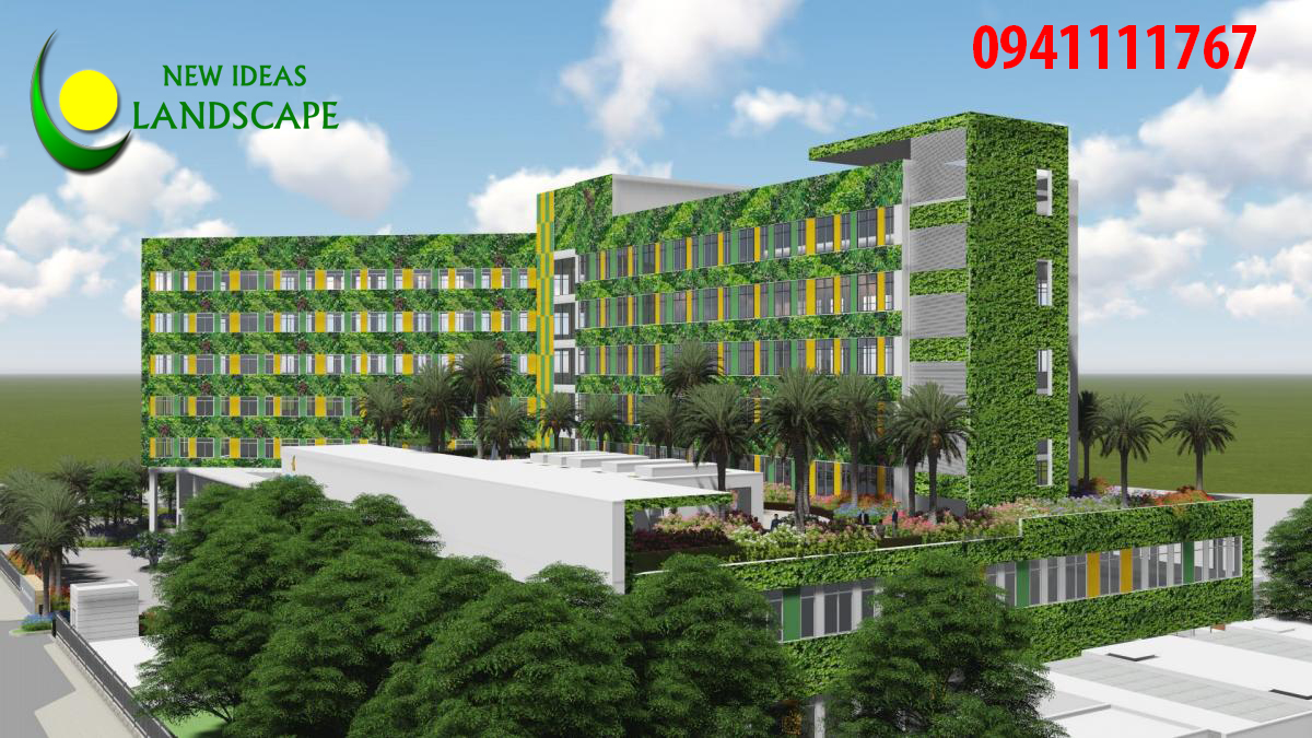 Tường cây xanh cho bệnh viện không gian công cộng hạn chế - NIS